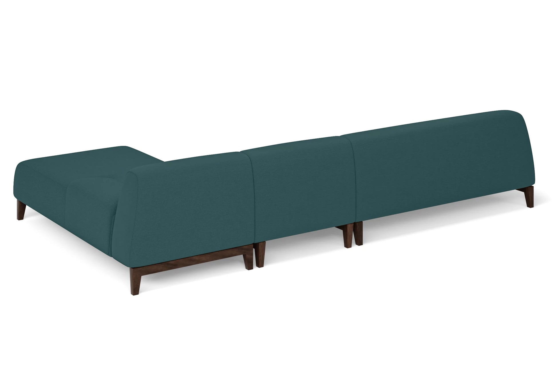 Pavia 4 Seater Right Hand Facing Chaise Lounge Corner Sofa Teal Linen Fabric