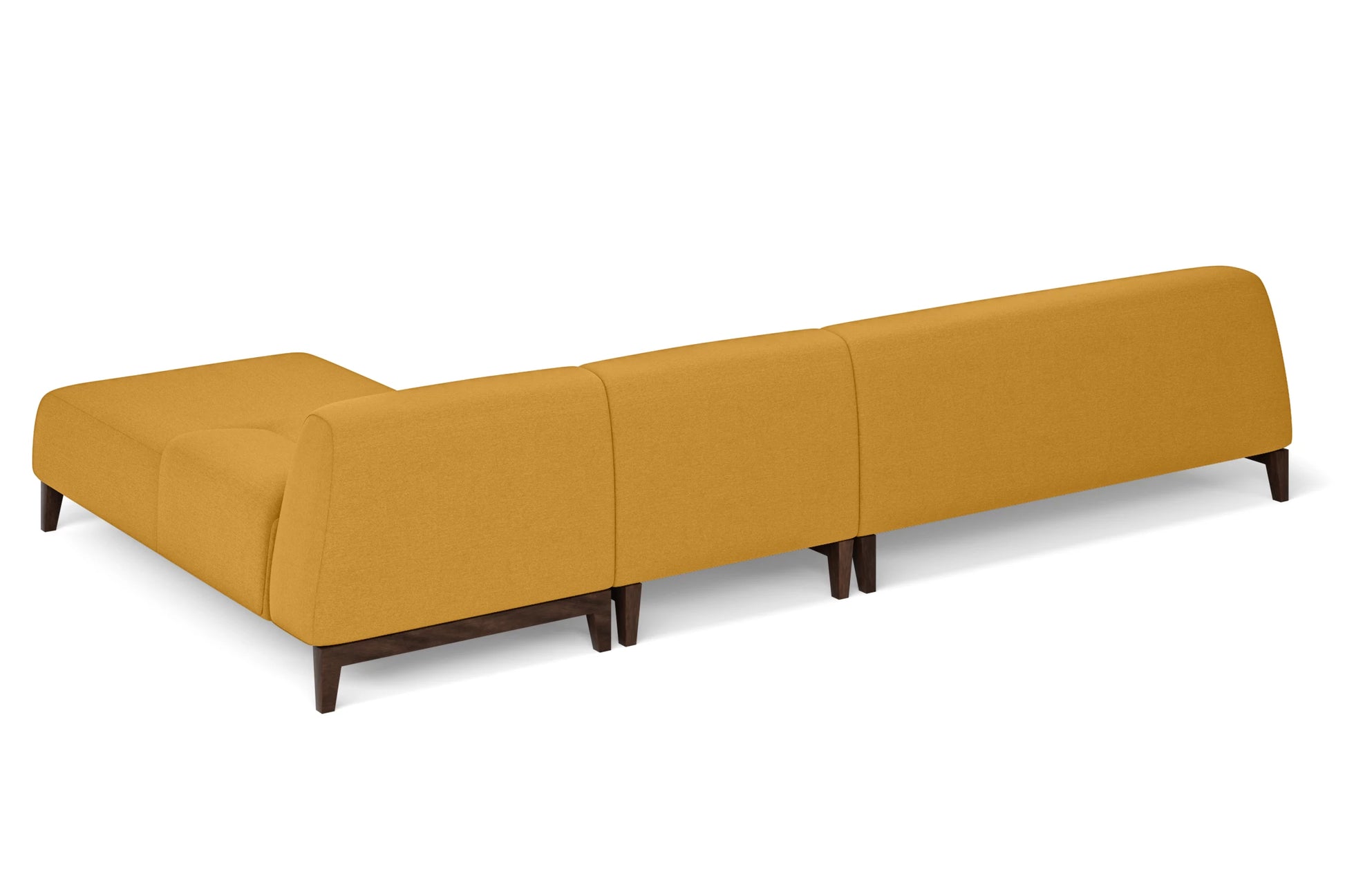 Pavia 4 Seater Right Hand Facing Chaise Lounge Corner Sofa Yellow Linen Fabric