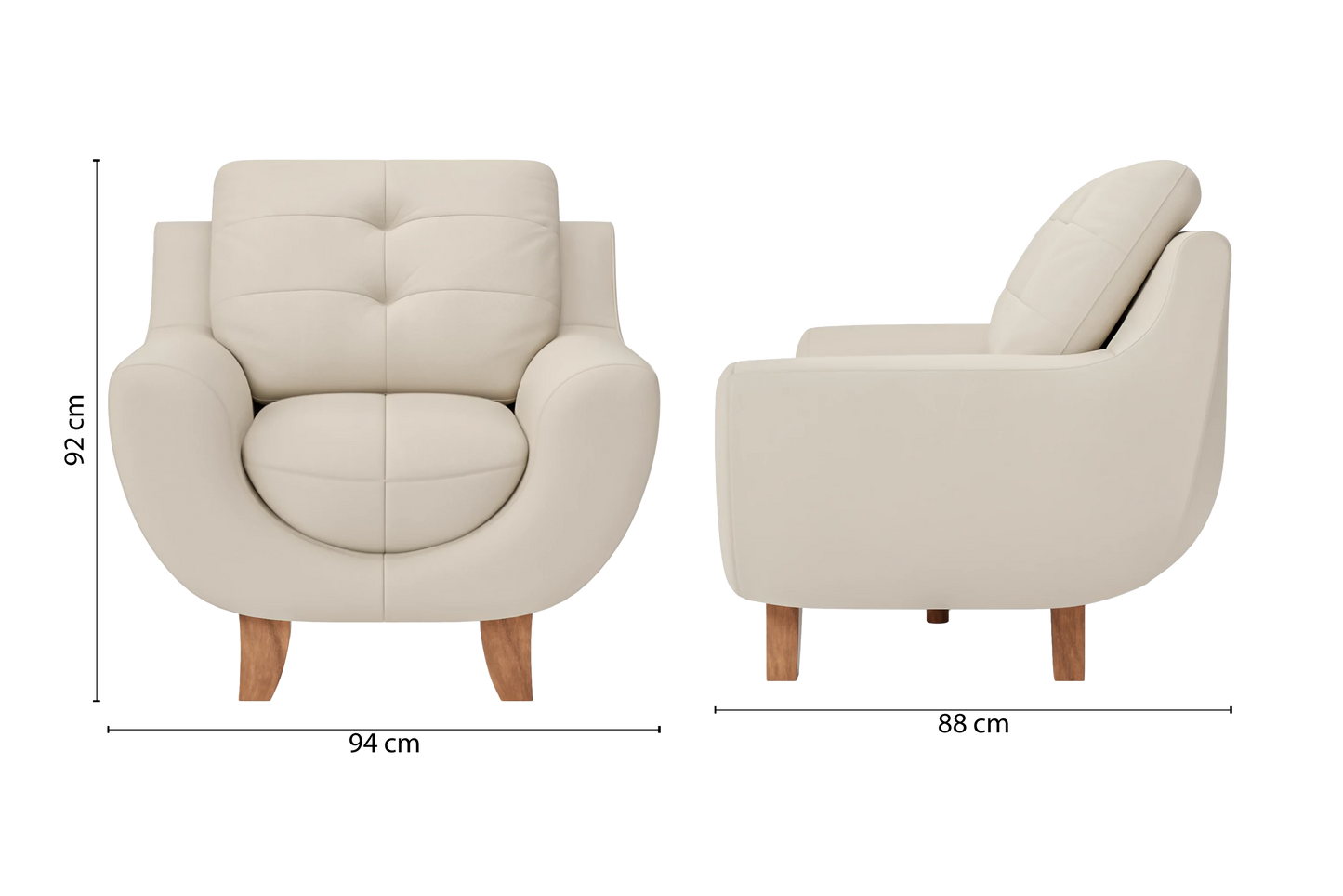 Perugia Armchair Cream Leather