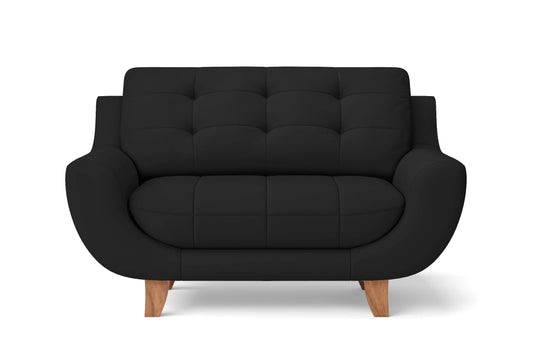 Perugia 2 Seater Sofa Black Leather