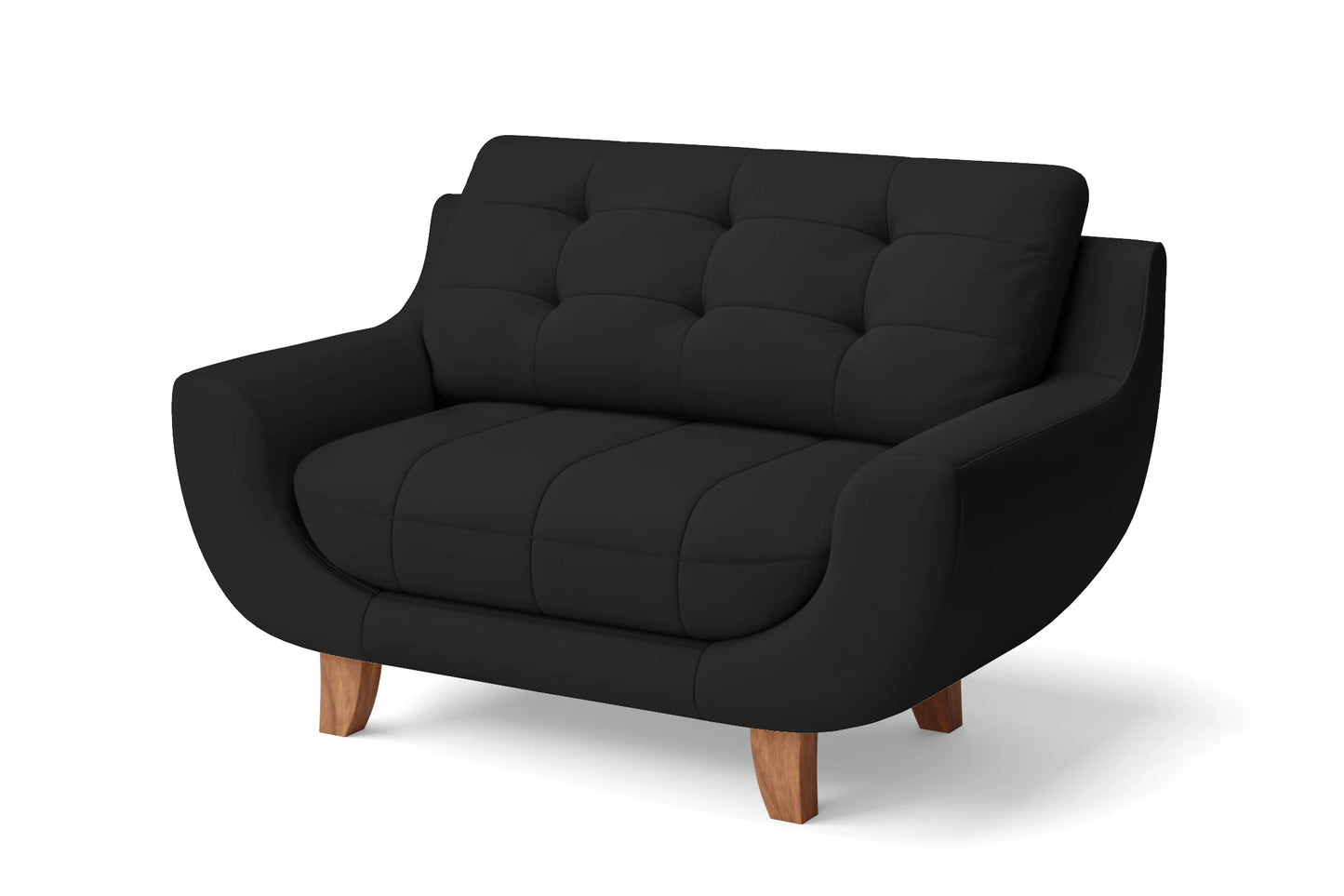 Perugia 2 Seater Sofa Black Leather