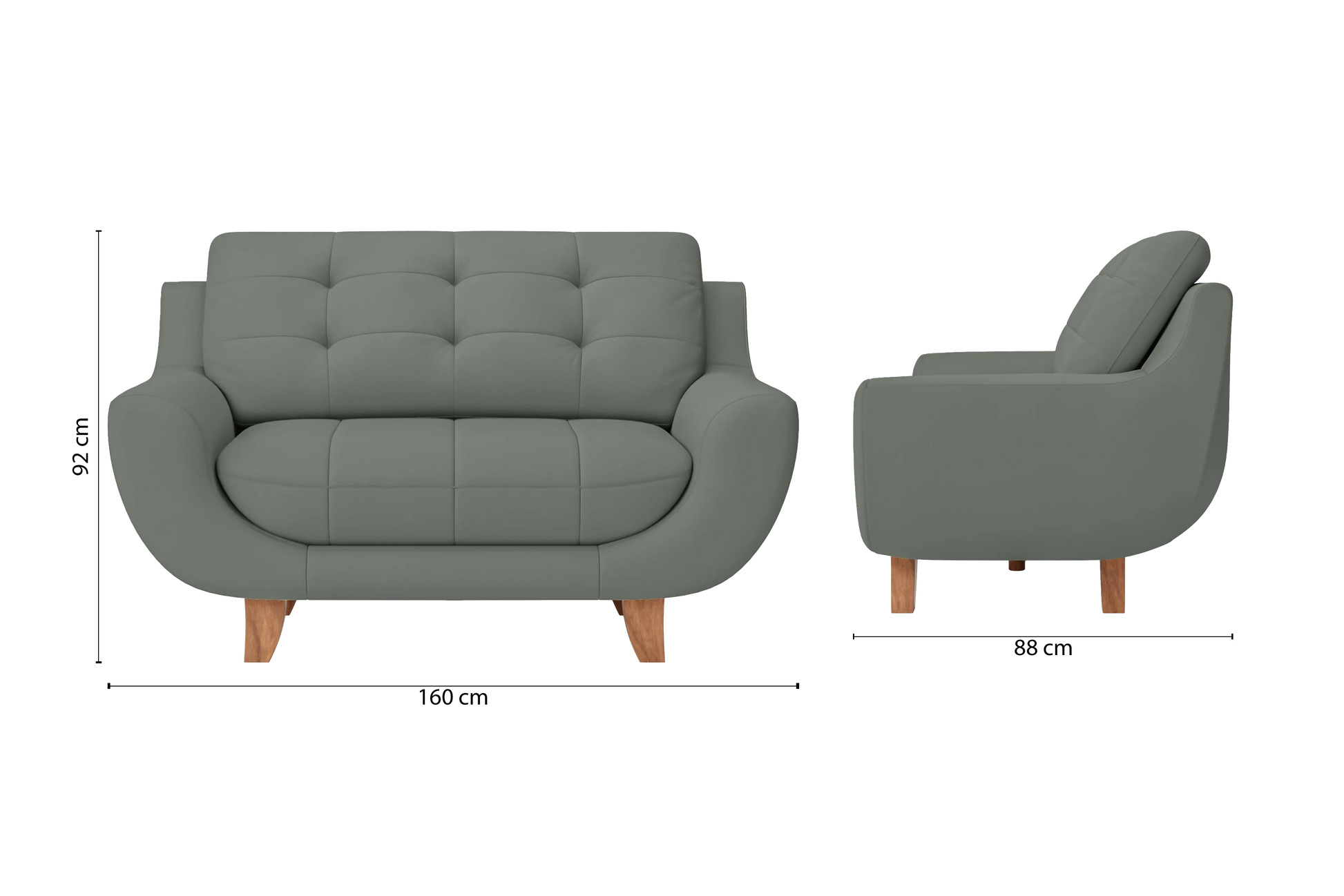 Perugia 2 Seater Sofa Lush Leather