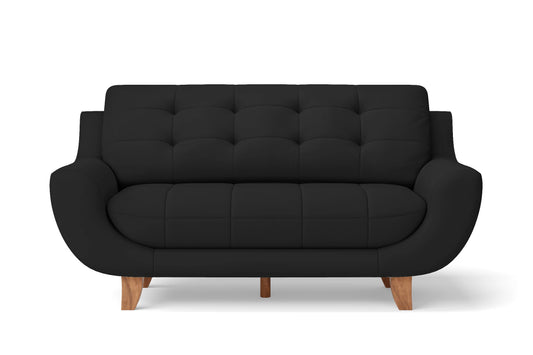 Perugia 3 Seater Sofa Black Leather