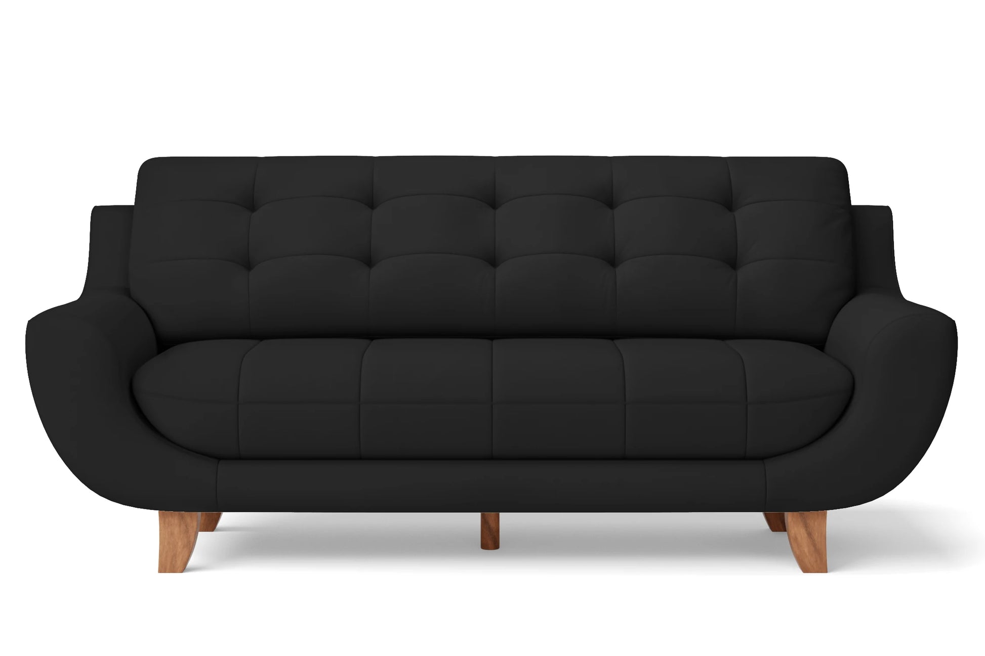 Perugia 4 Seater Sofa Black Leather