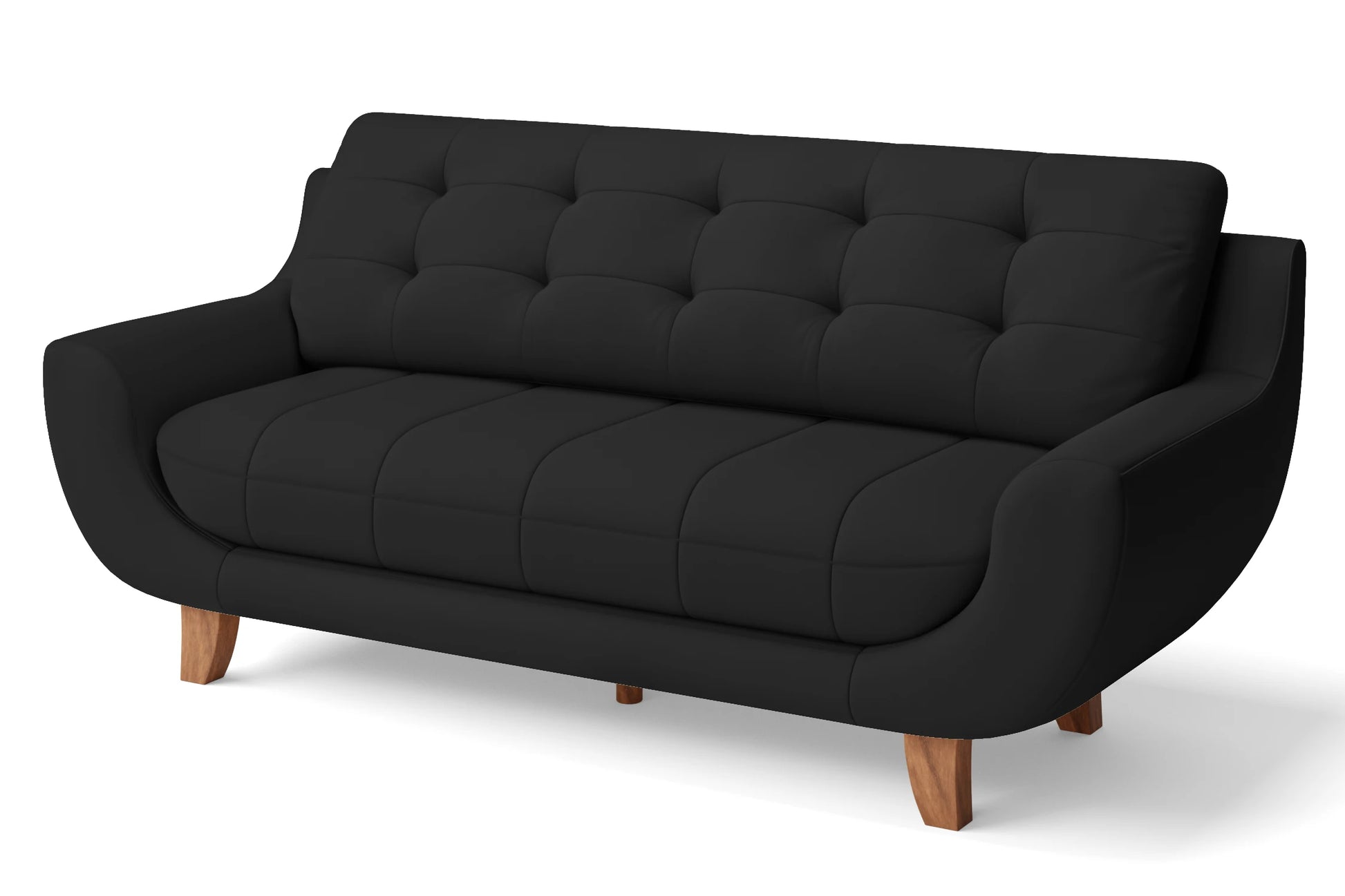 Perugia 4 Seater Sofa Black Leather