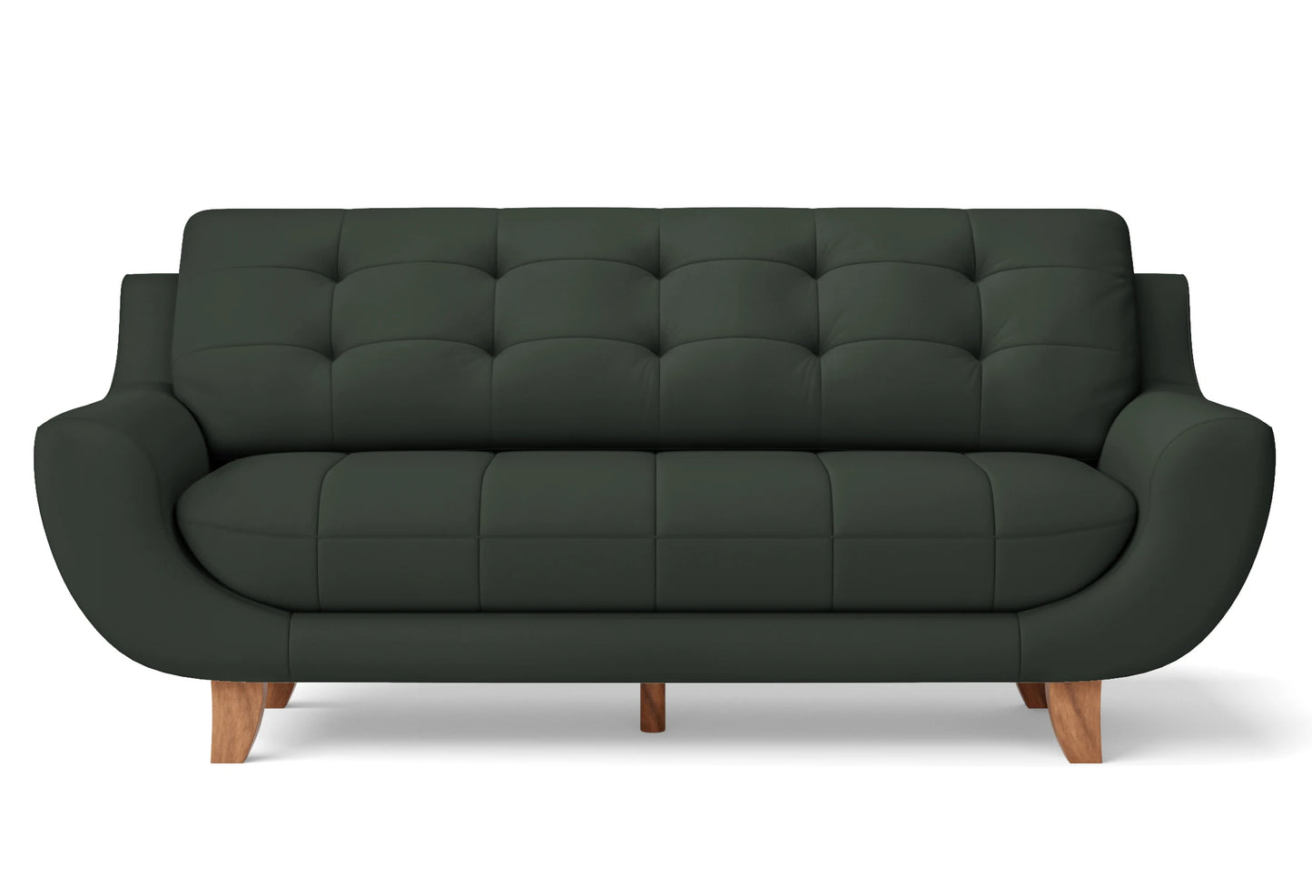 Perugia 4 Seater Sofa Green Leather