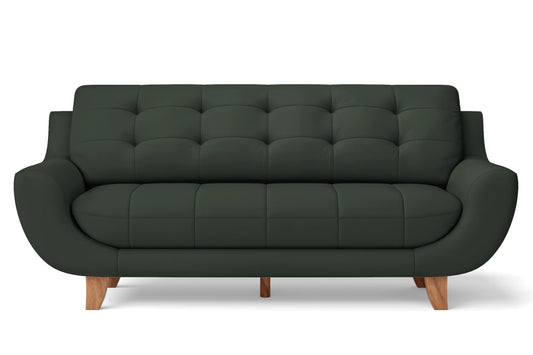 Perugia 4 Seater Sofa Green Leather