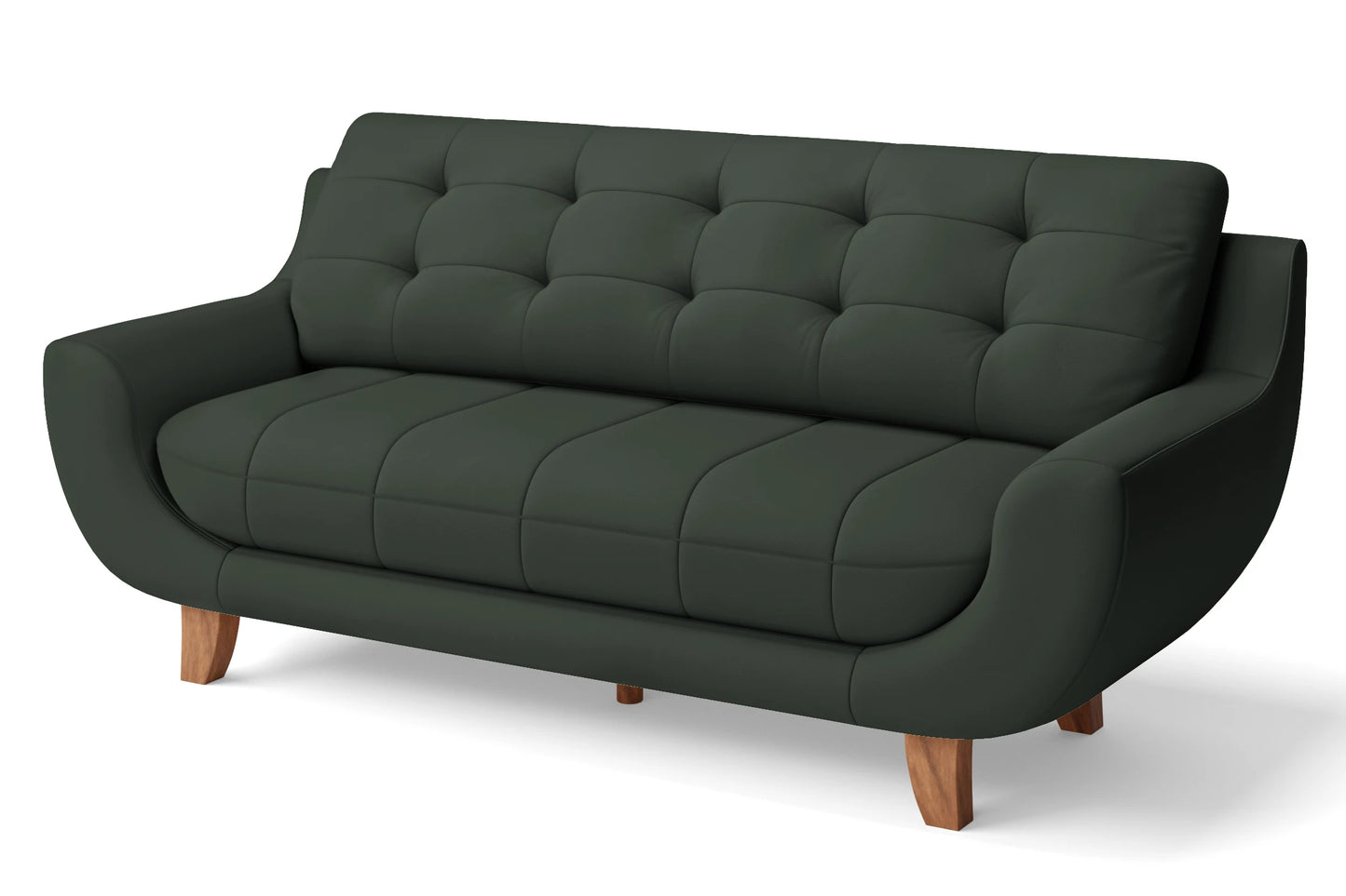 Perugia 4 Seater Sofa Green Leather