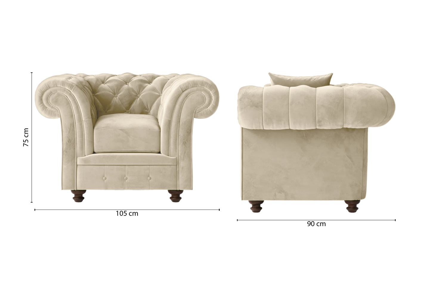 Pesaro Armchair Cream Velvet