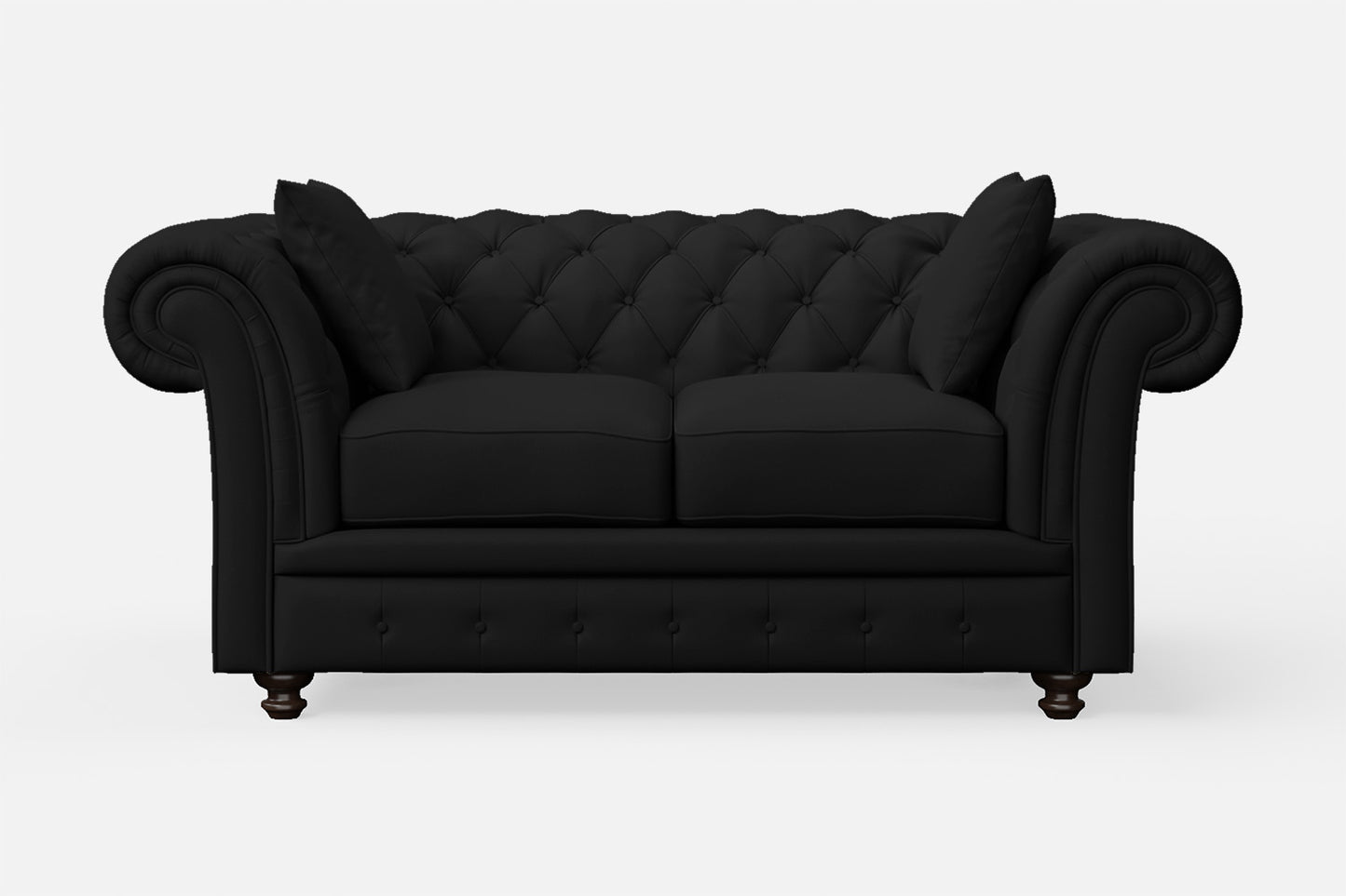 Pesaro 2 Seater Sofa Black Leather