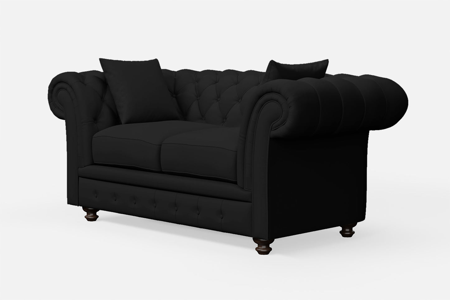 Pesaro 2 Seater Sofa Black Leather