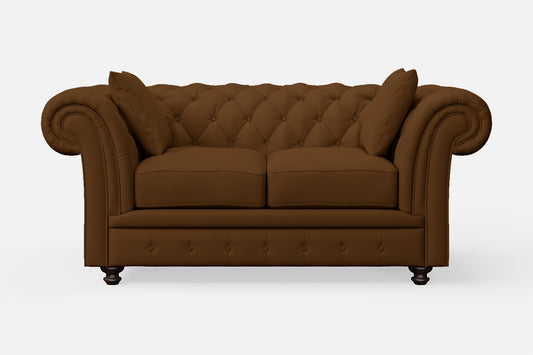 Pesaro 2 Seater Sofa Walnut Brown Leather