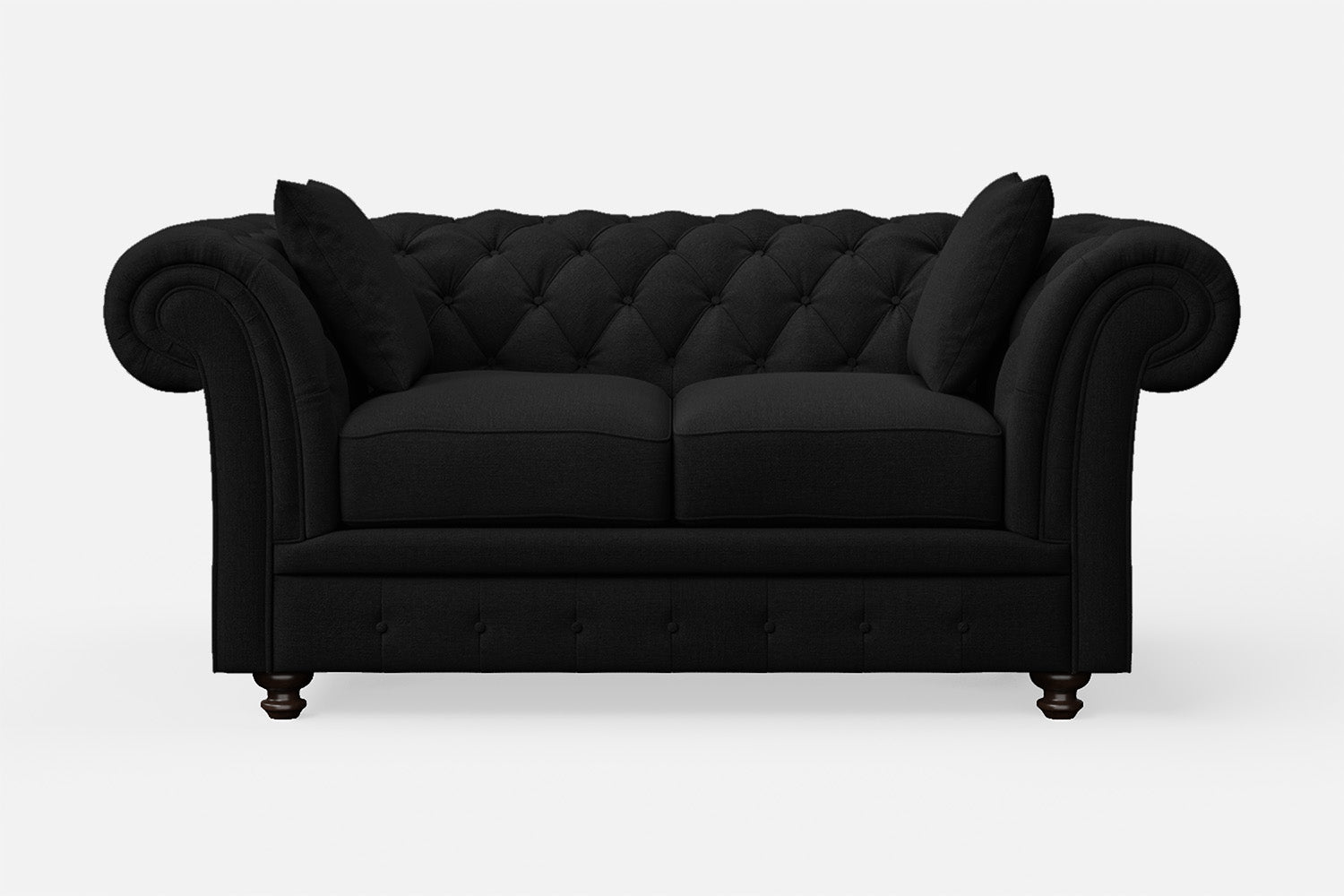 Pesaro 2 Seater Sofa Black Linen Fabric