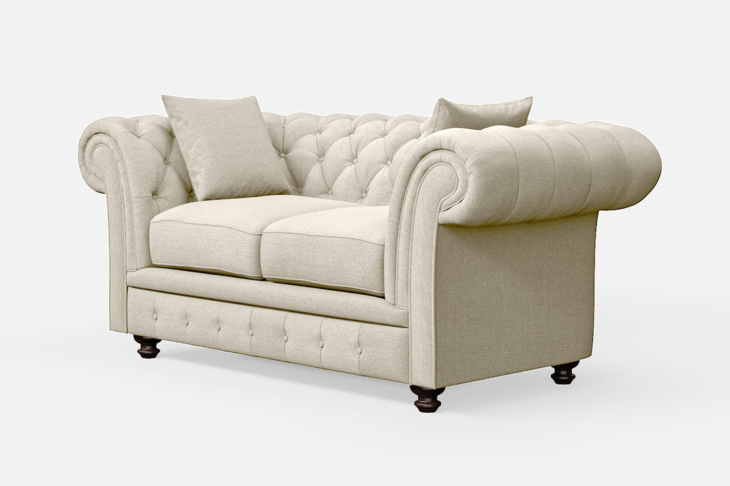 Pesaro 2 Seater Sofa Cream Linen Fabric