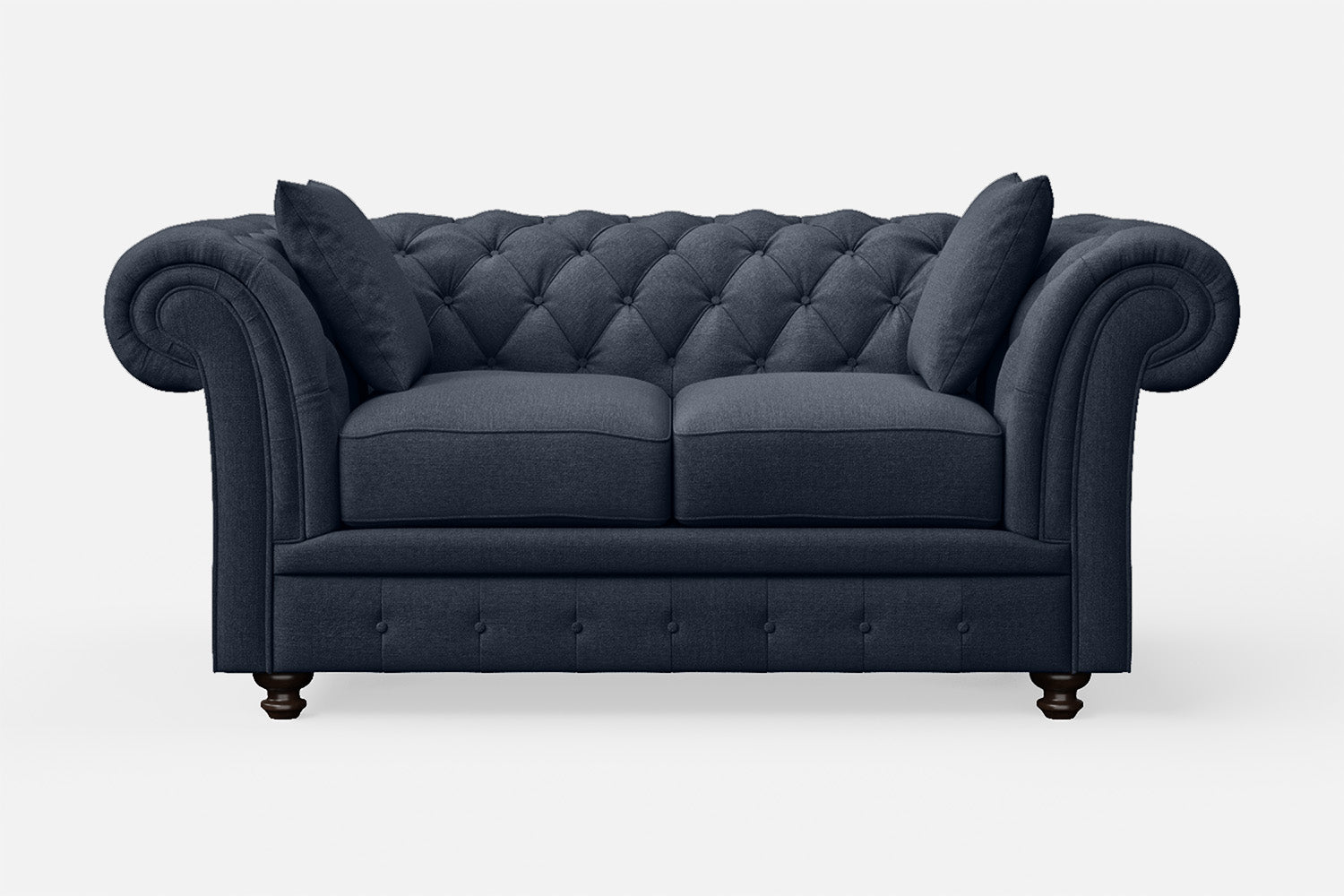 Pesaro 2 Seater Sofa Dark Blue Linen Fabric