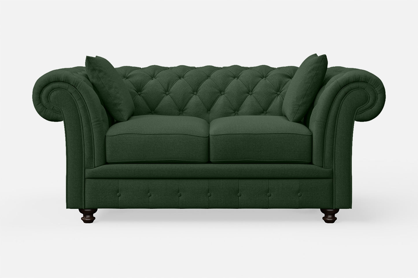 Pesaro 2 Seater Sofa Forest Green Linen Fabric