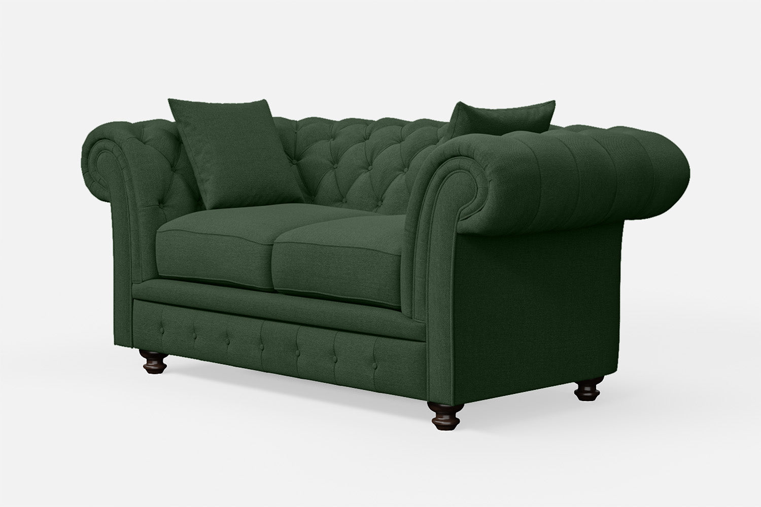 Pesaro 2 Seater Sofa Forest Green Linen Fabric