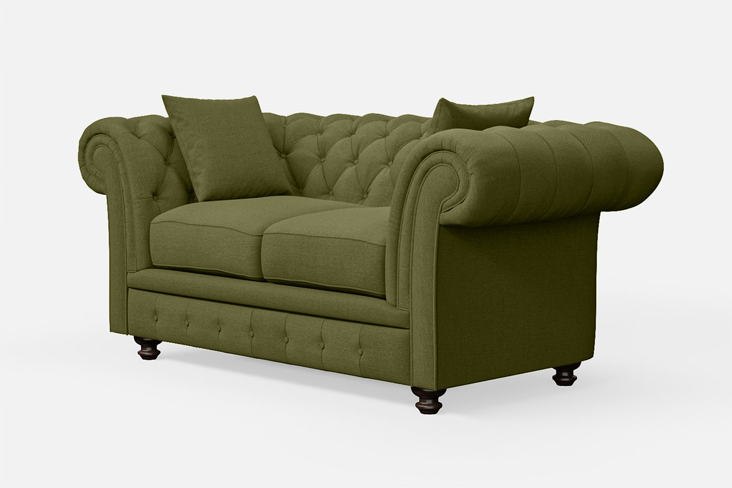 Pesaro 2 Seater Sofa Olive Linen Fabric