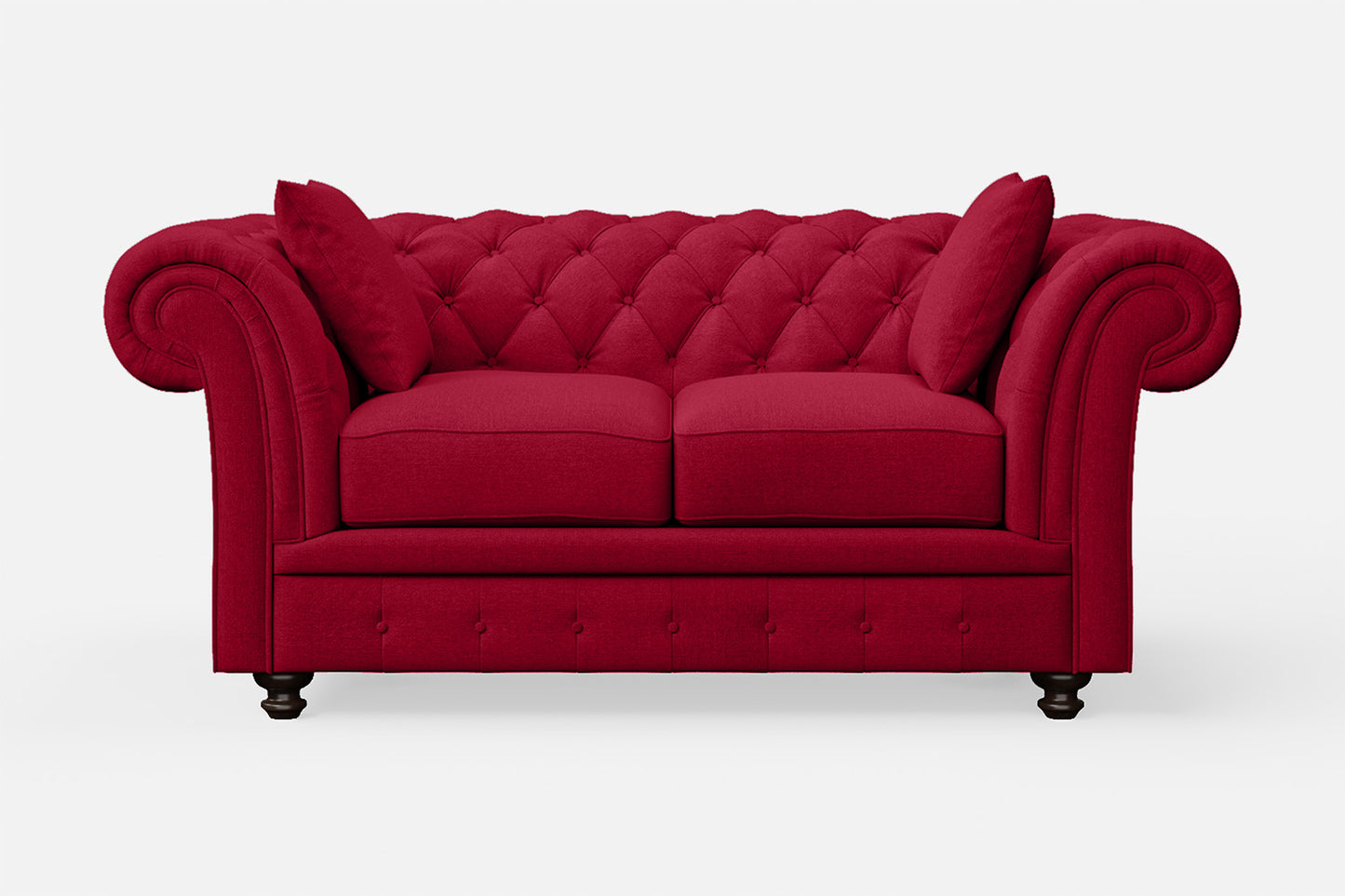 Pesaro 2 Seater Sofa Red Linen Fabric