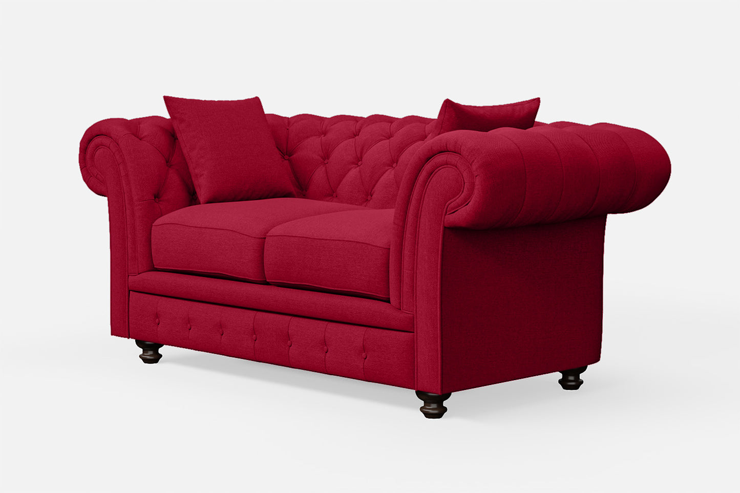 Pesaro 2 Seater Sofa Red Linen Fabric