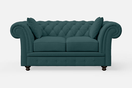 Pesaro 2 Seater Sofa Teal Linen Fabric