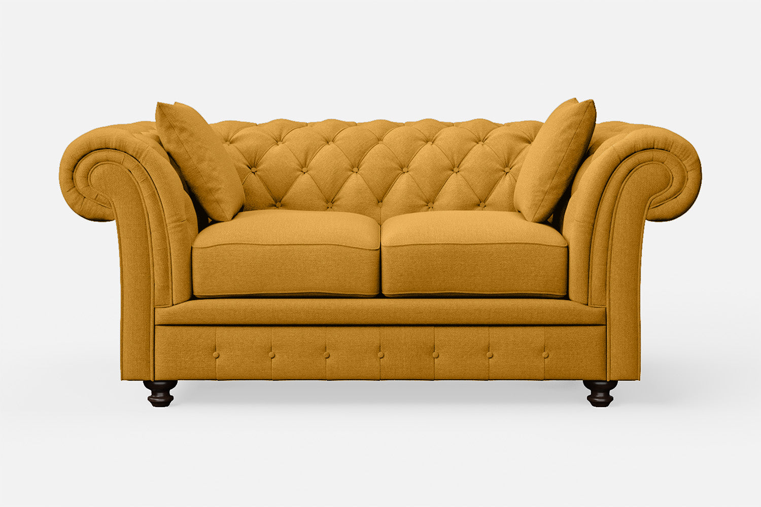 Pesaro 2 Seater Sofa Yellow Linen Fabric