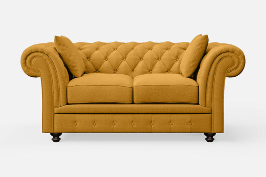 Pesaro 2 Seater Sofa Yellow Linen Fabric