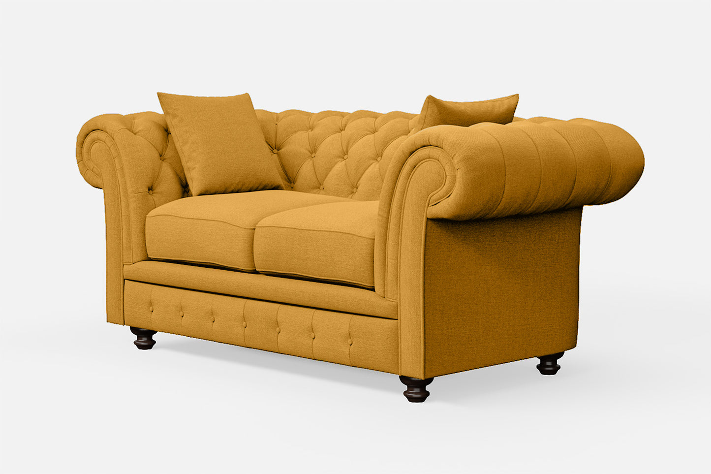 Pesaro 2 Seater Sofa Yellow Linen Fabric