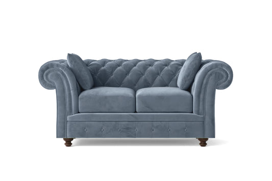 Pesaro 2 Seater Sofa Baby Blue Velvet