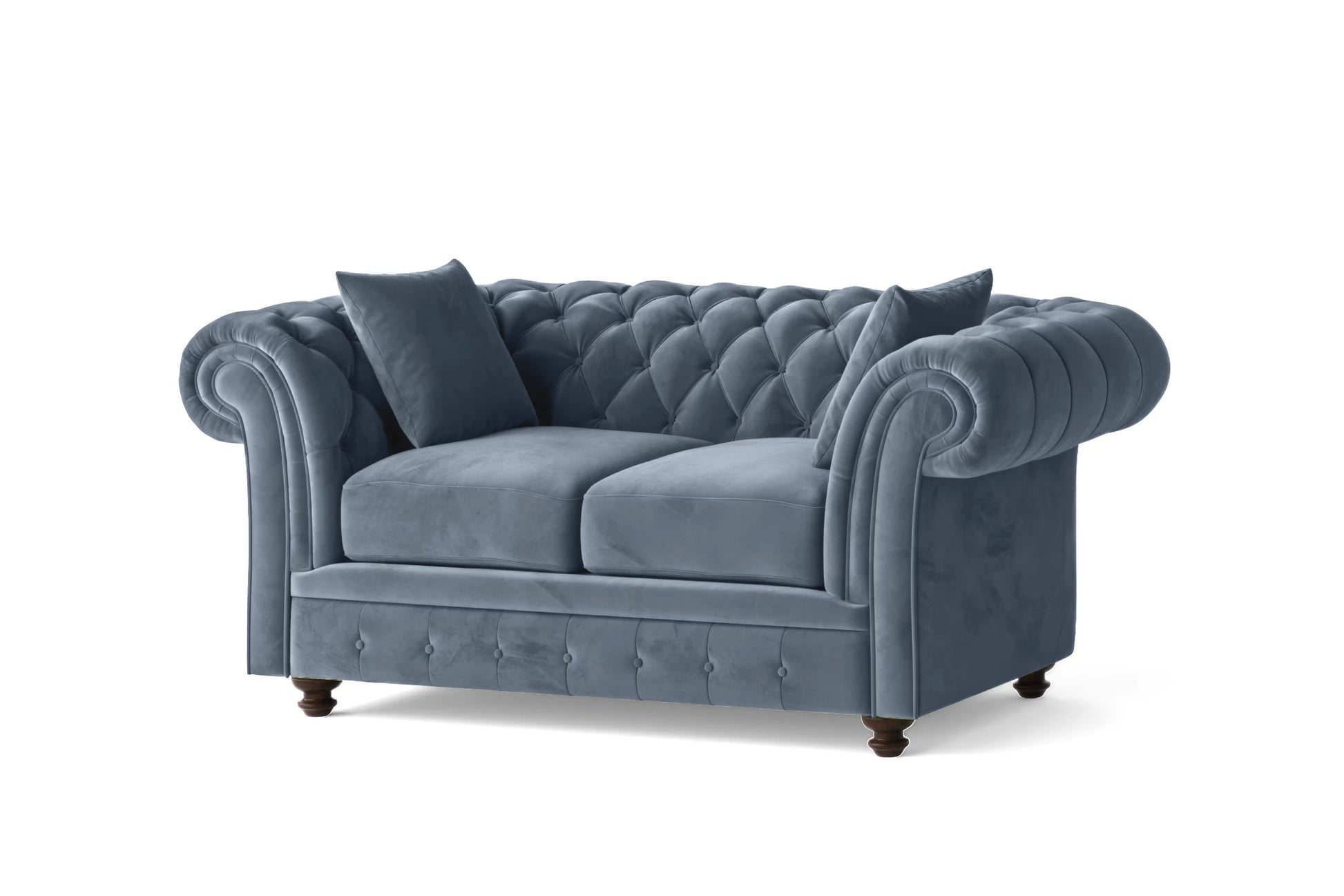 Pesaro 2 Seater Sofa Baby Blue Velvet