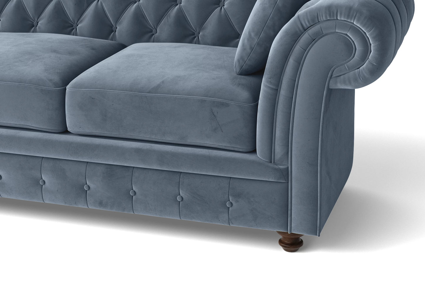 Pesaro 2 Seater Sofa Baby Blue Velvet