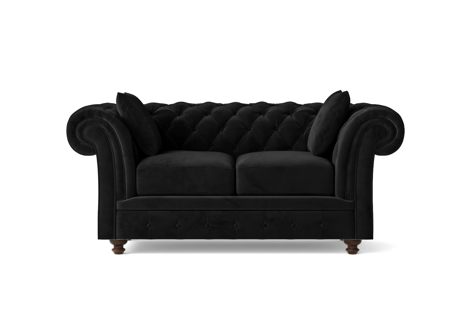 Pesaro 2 Seater Sofa Black Velvet