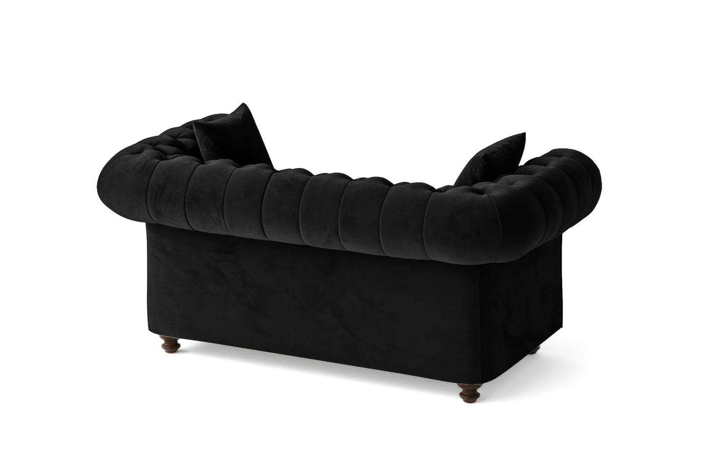 Pesaro 2 Seater Sofa Black Velvet