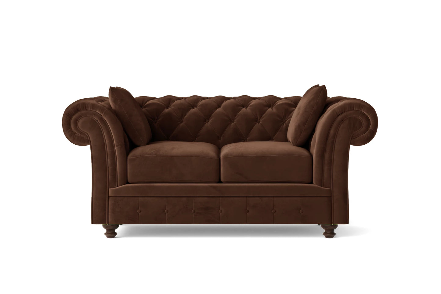 Pesaro 2 Seater Sofa Coffee Brown Velvet