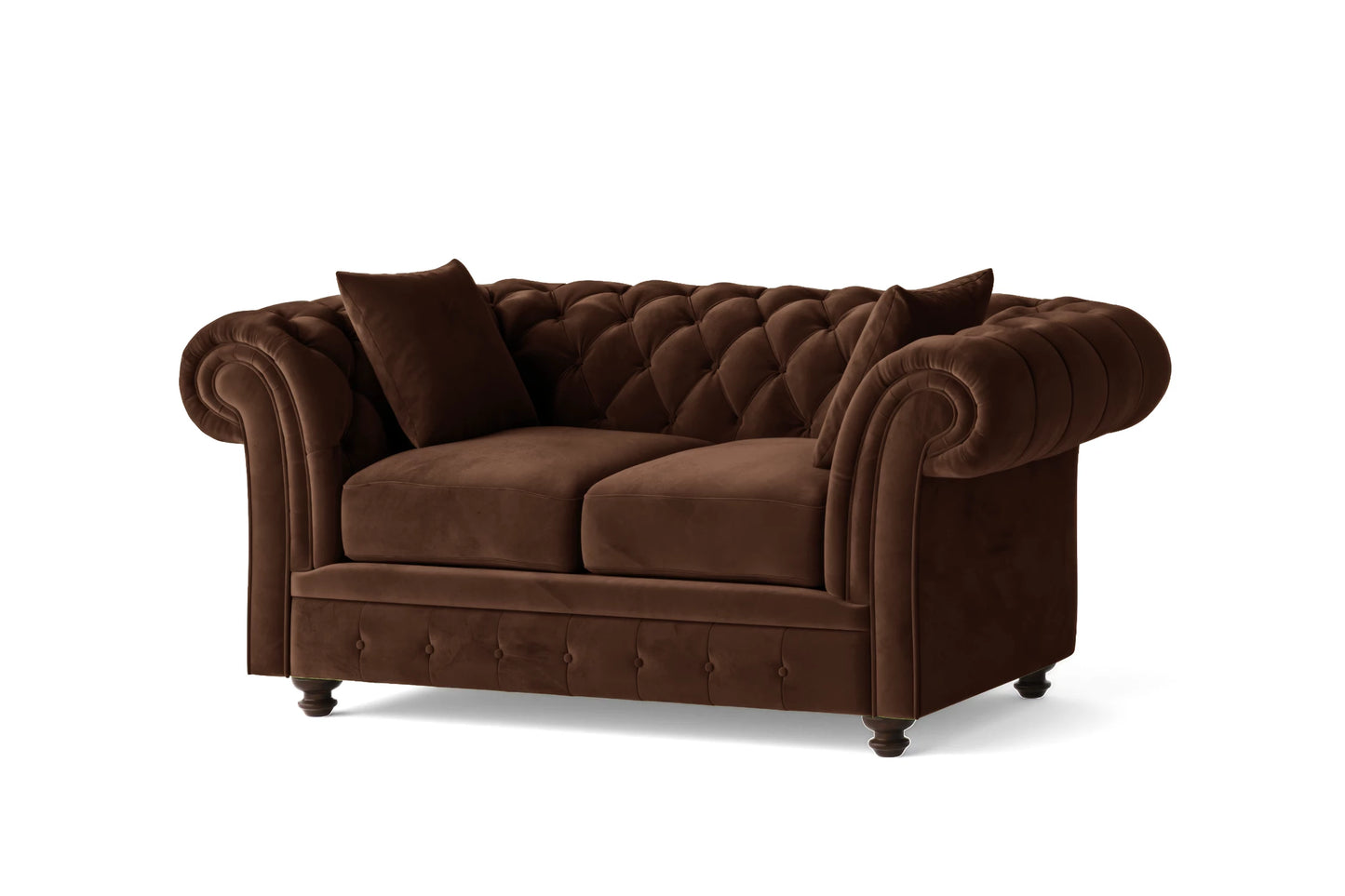 Pesaro 2 Seater Sofa Coffee Brown Velvet