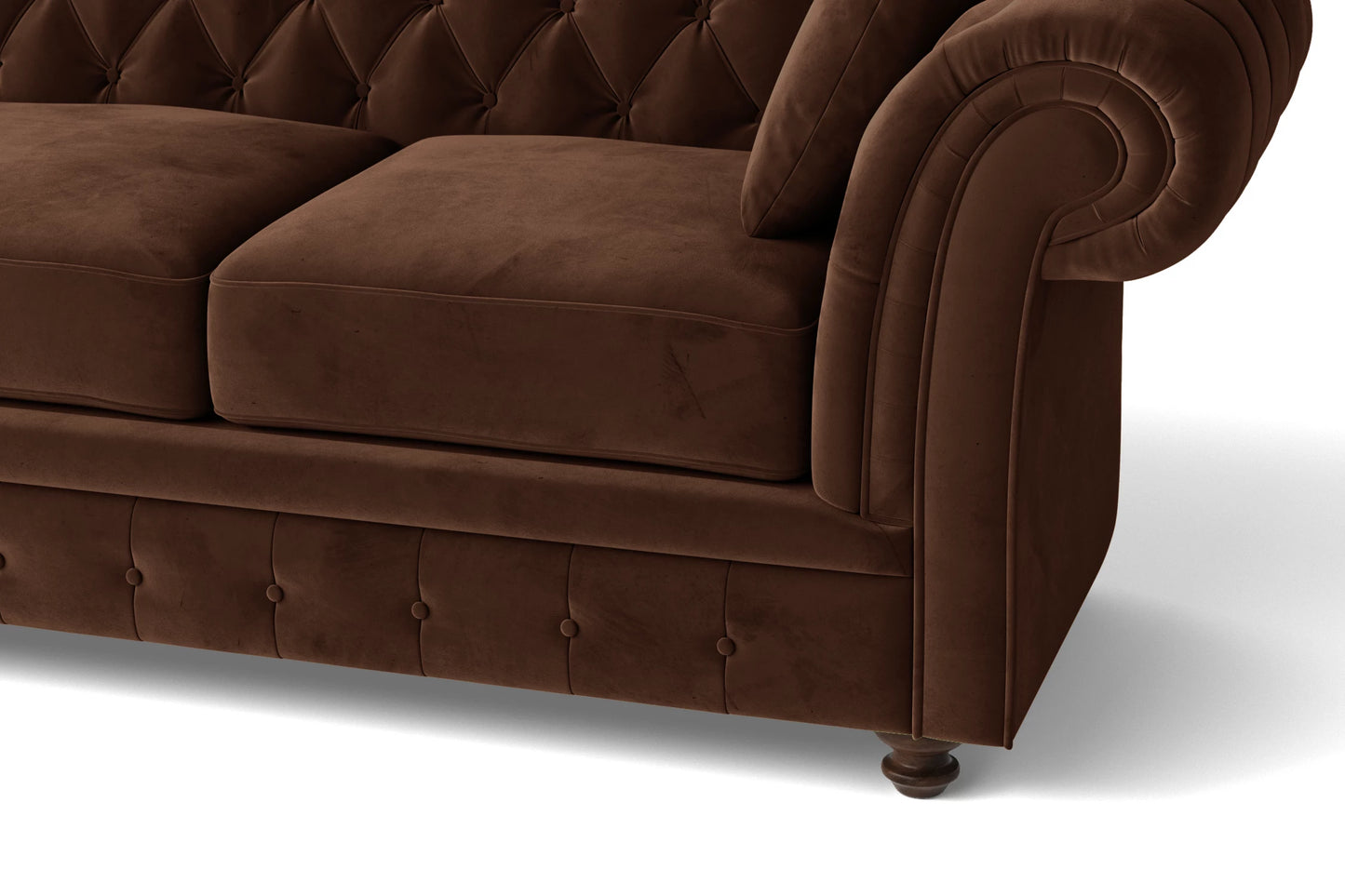 Pesaro 2 Seater Sofa Coffee Brown Velvet