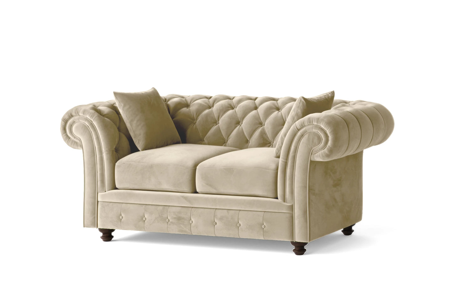 Pesaro 2 Seater Sofa Cream Velvet