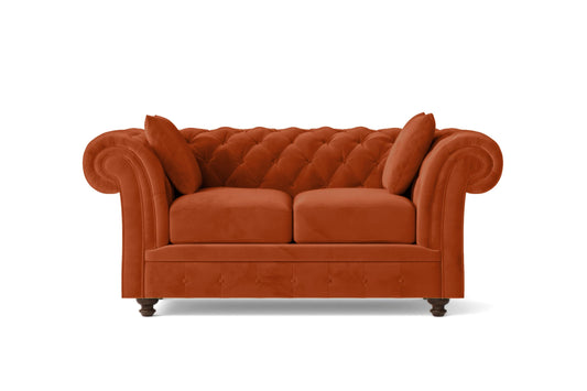 Pesaro 2 Seater Sofa Orange Velvet