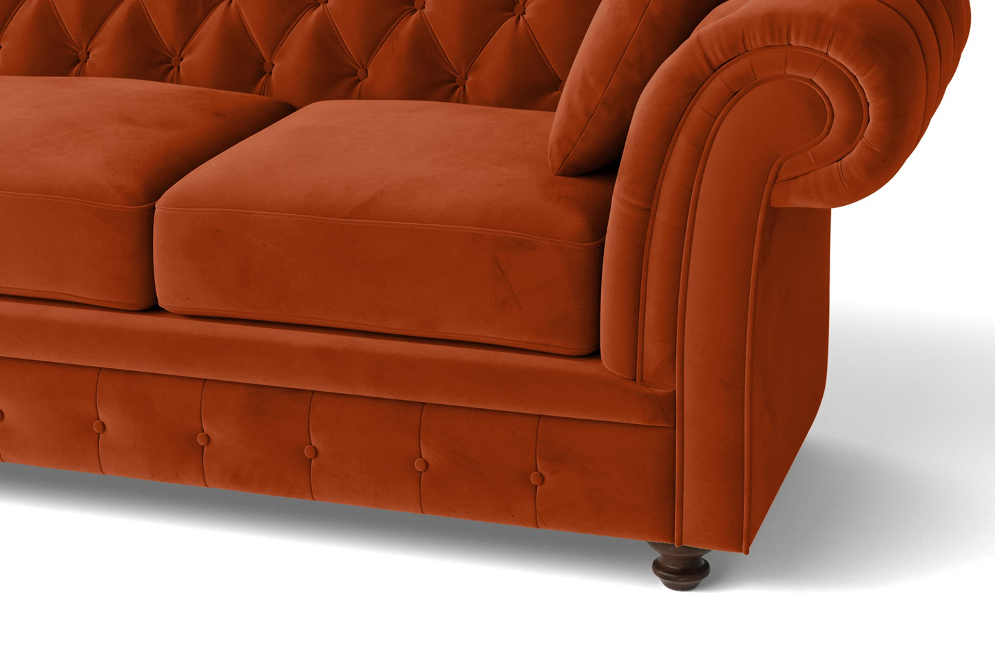 Pesaro 2 Seater Sofa Orange Velvet