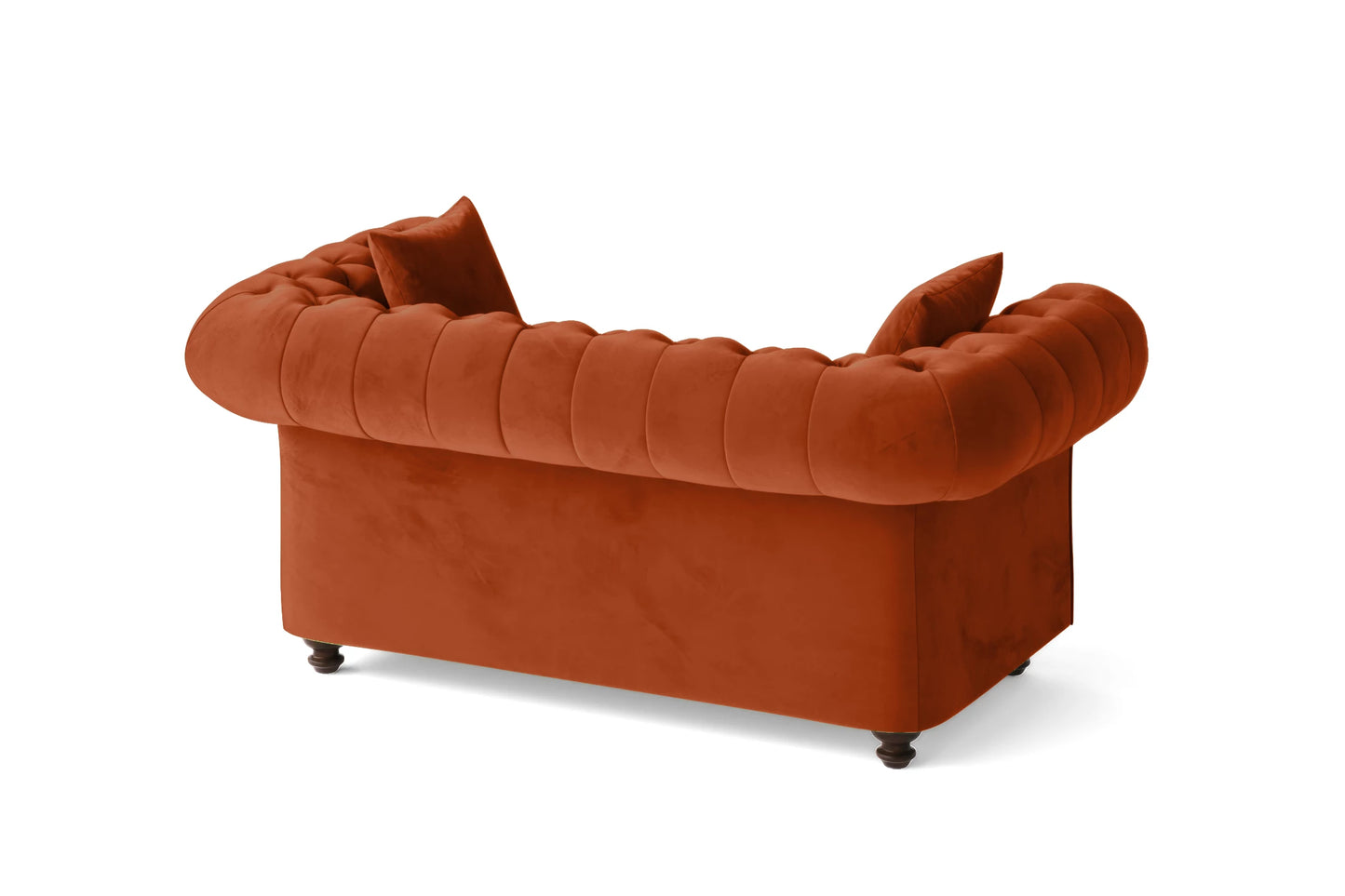 Pesaro 2 Seater Sofa Orange Velvet