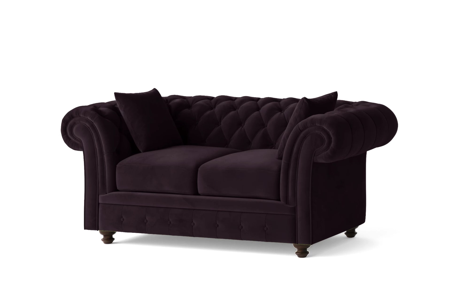 Pesaro 2 Seater Sofa Purple Velvet