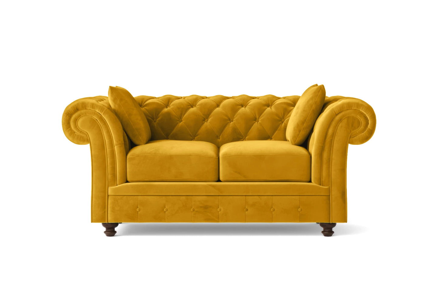 Pesaro 2 Seater Sofa Yellow Velvet