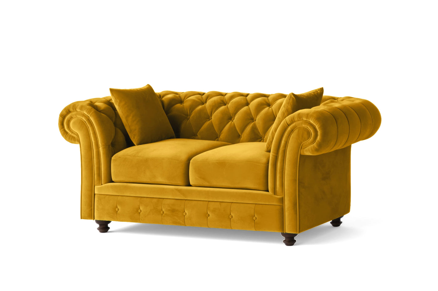 Pesaro 2 Seater Sofa Yellow Velvet