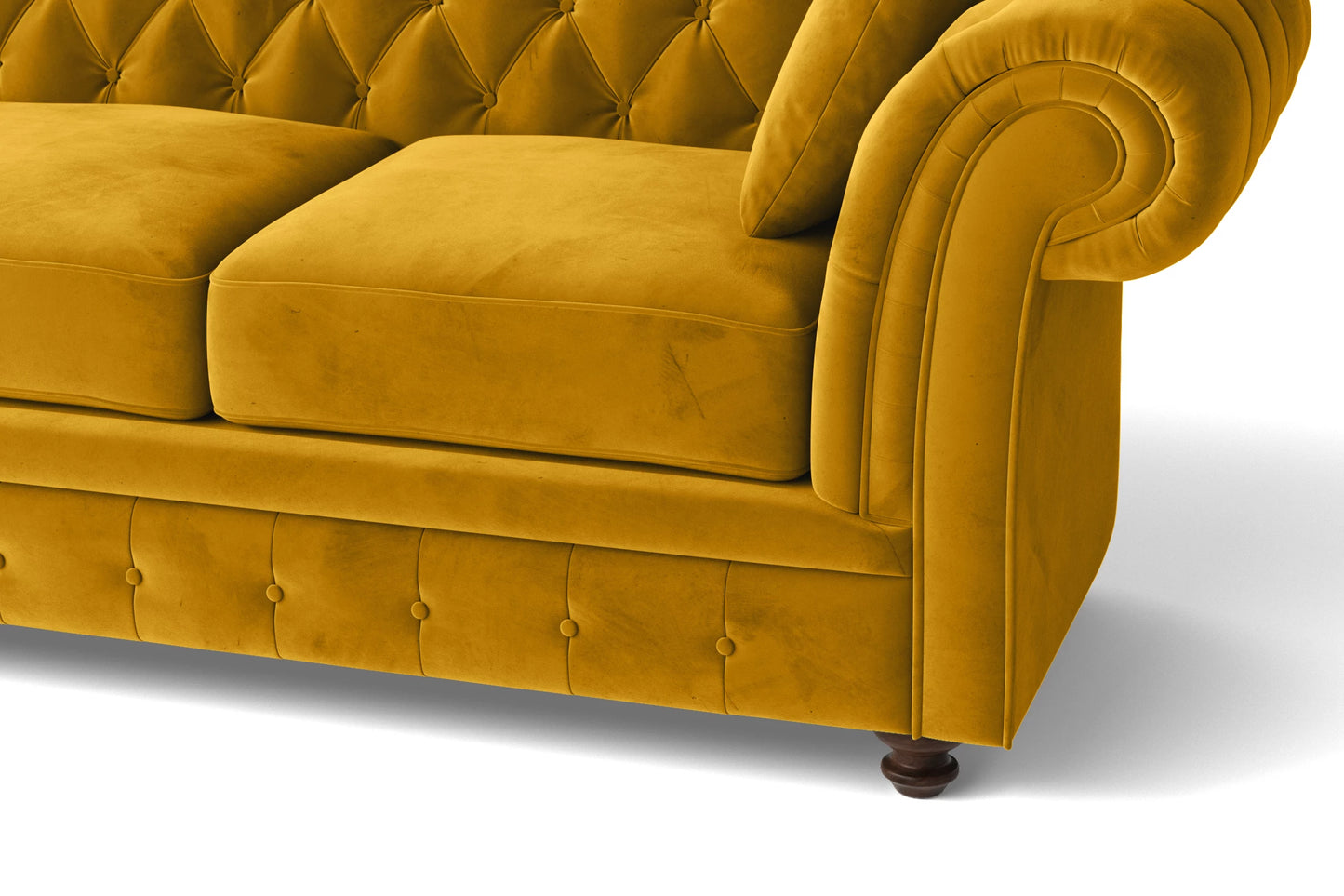 Pesaro 2 Seater Sofa Yellow Velvet