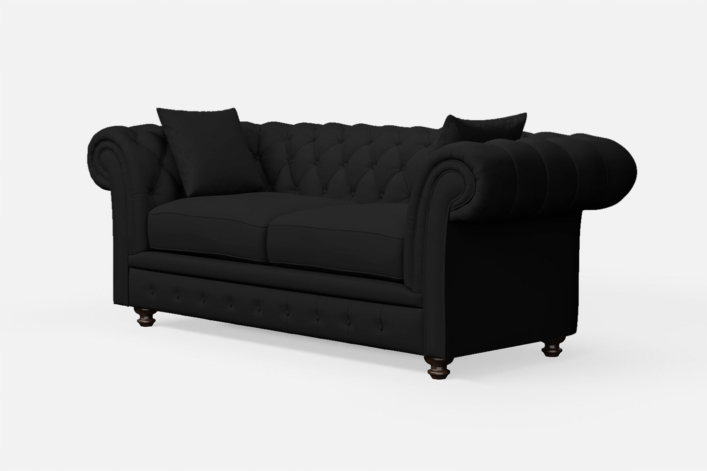 Pesaro 3 Seater Sofa Black Leather