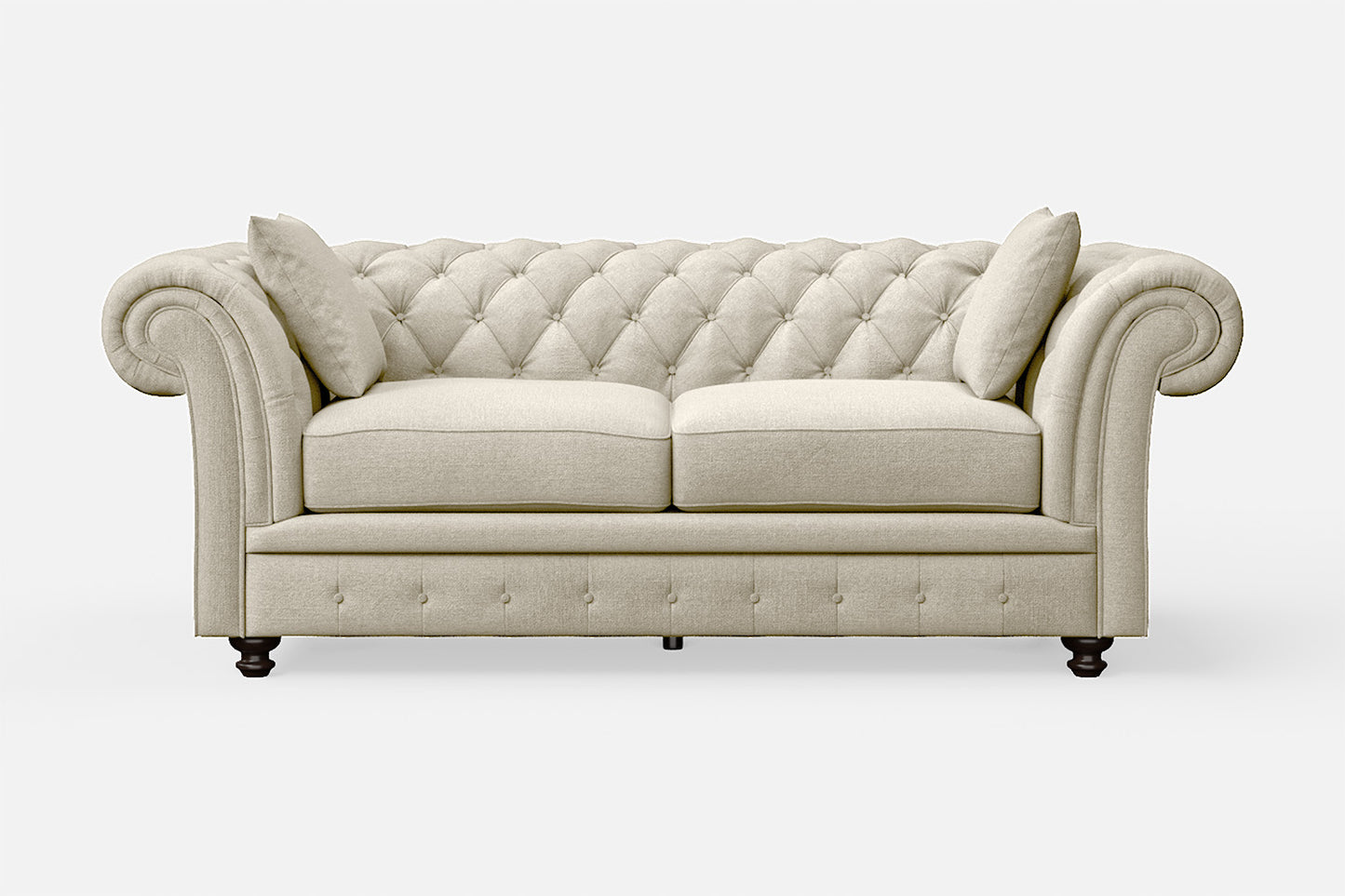 Pesaro 3 Seater Sofa Cream Linen Fabric