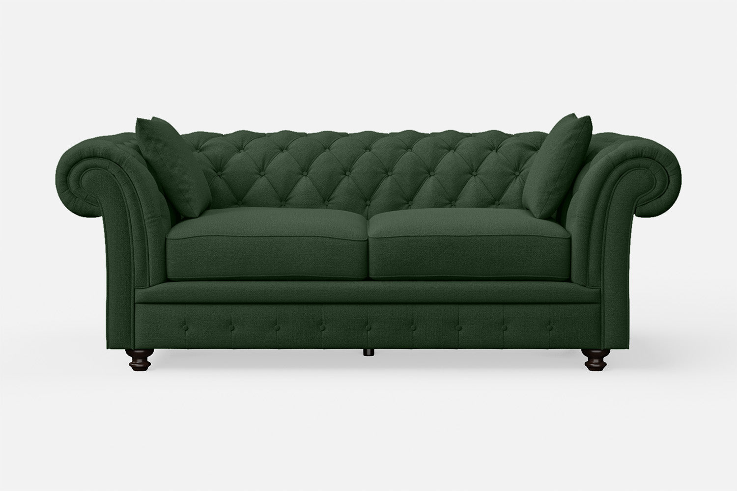 Pesaro 3 Seater Sofa Forest Green Linen Fabric