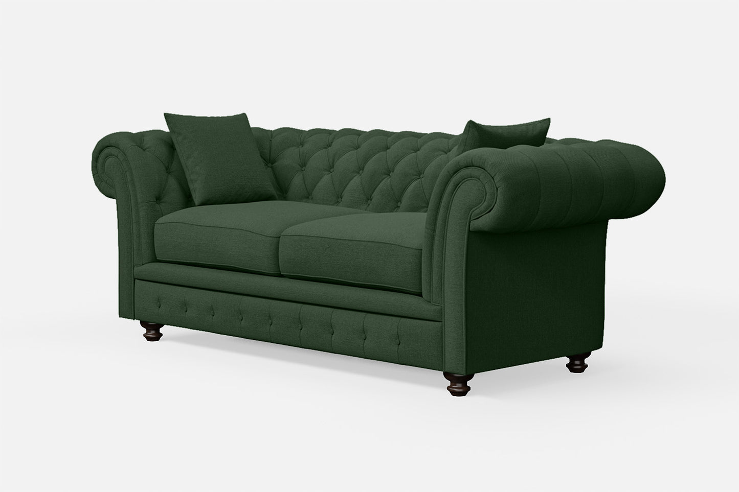 Pesaro 3 Seater Sofa Forest Green Linen Fabric