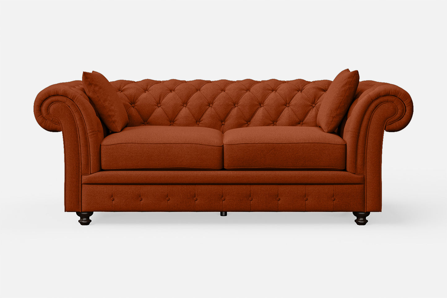 Pesaro 3 Seater Sofa Orange Linen Fabric