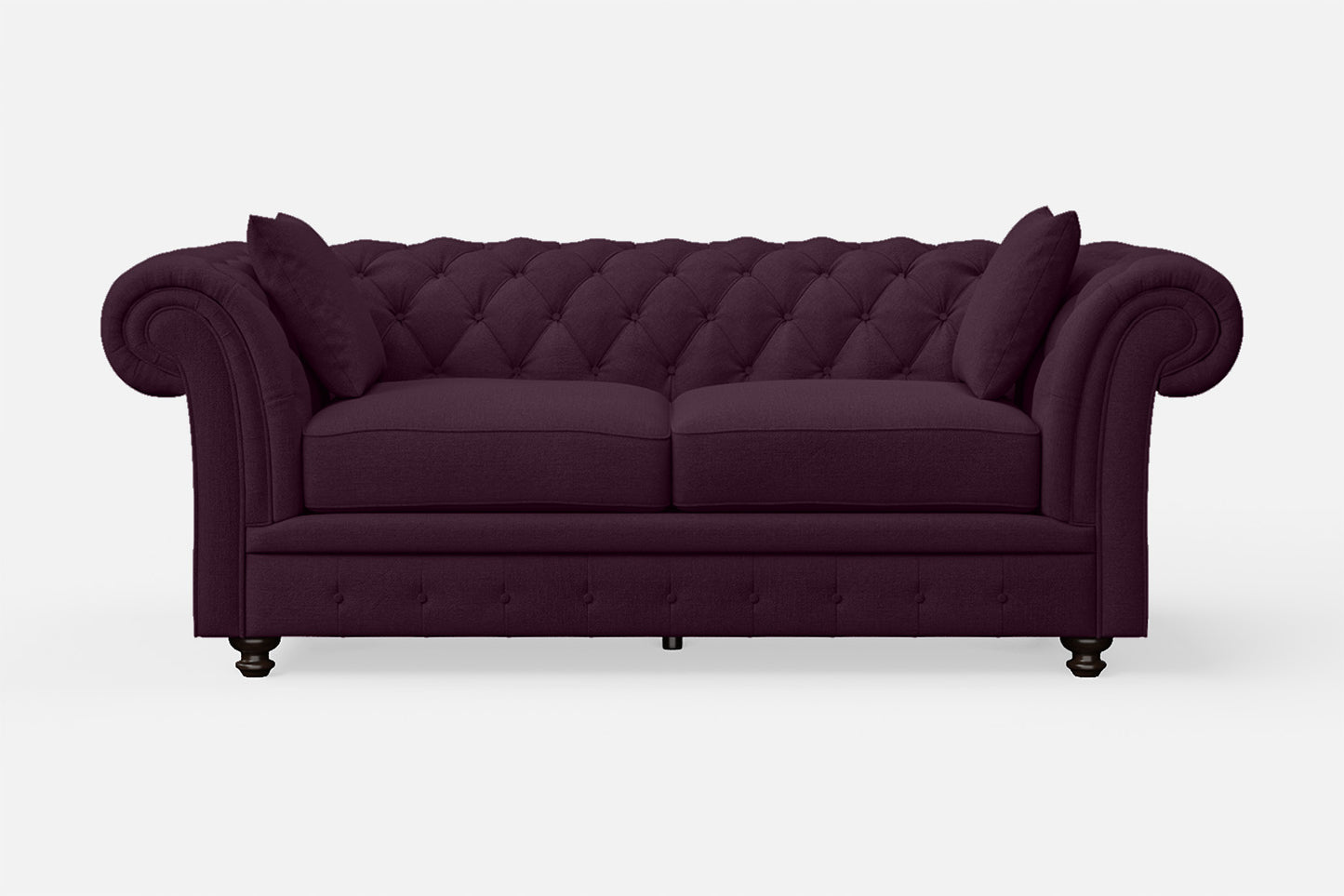 Pesaro 3 Seater Sofa Purple Linen Fabric